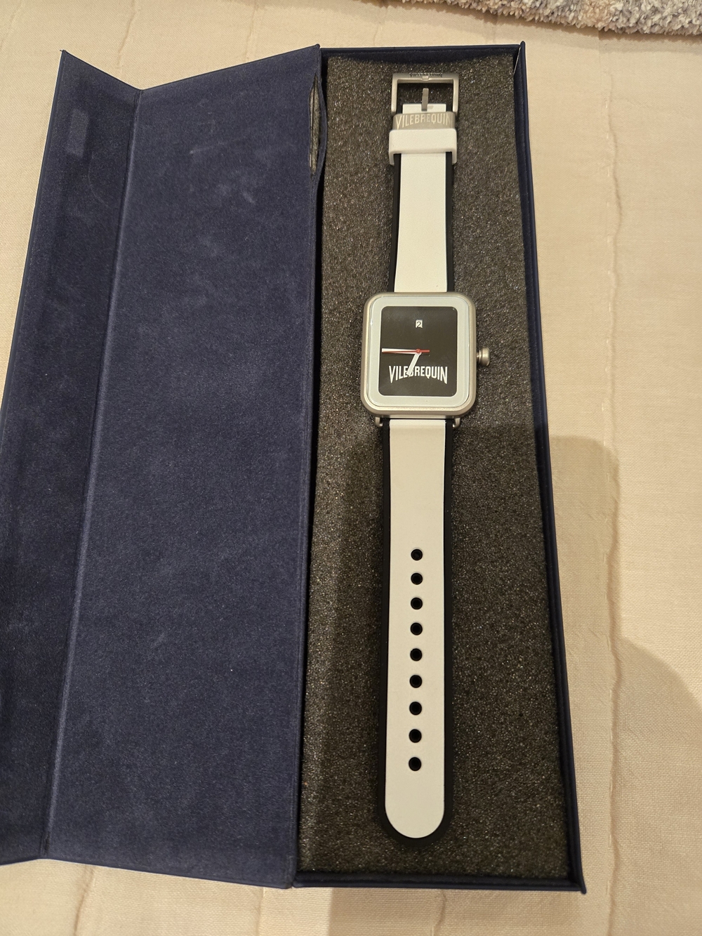 Vilebrequin Men’s White Square-Display Watch